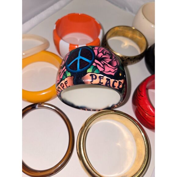 Bangles (l-2) Reseller's Mixed lot of used bangles 14 pieces - Picture 2 of 9